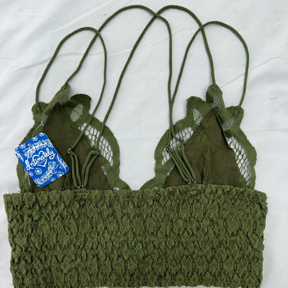 Intimately Free People Lace Camisole in Dark Green Bra Top S NEW - Picture 3 of 3